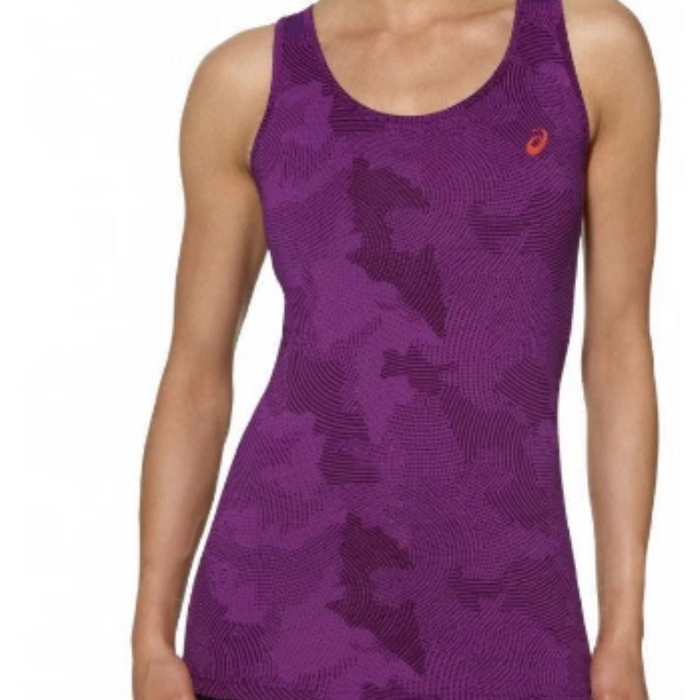 ASICS Vibrant Purple Motion Dry Workout Tank Top with built in sports bra SizeXS